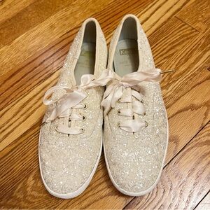 Keds X Kate Spade New York Glitter Sneakers Size 7 Sparkle Swifties Bridal